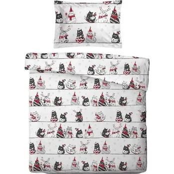 Povlečení Povlečení Mikrovlákno a Mikroflanel Kočky na střeše 135x200 70x90