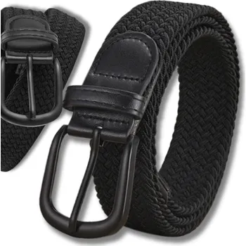 Opasek Camerazar Flexibilní černý elegantní pletený opasek z polyesteru do kalhot, robustní