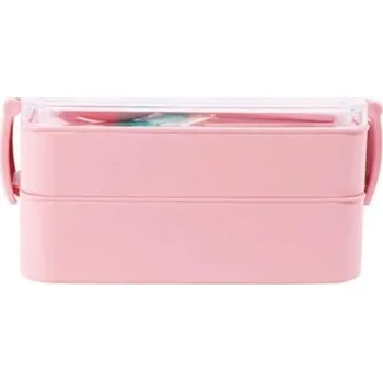 Dóza na potraviny Excellent Houseware Dvouvrstvá krabička na potraviny 183X103X86MM Varianta: Růžová Bez původního obalu