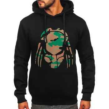 Pánská mikina Černá pánská mikina s kapucí a potiskem Bolf 147048 - 2XL