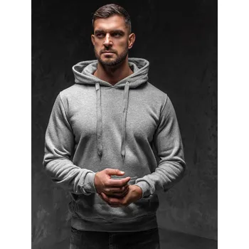 Pánské oblečení Šedá pánská mikina na zip s kapucí anorak Bolf MB001A1 - XL