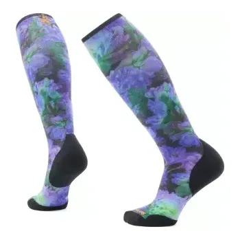 Dětské termo ponožky Smartwool Womens Ski Targeted Cushion Electric Lotus Print OTC Socks