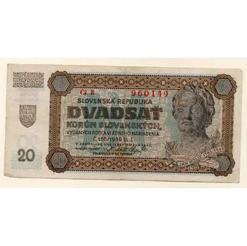 Slovenská republika – 20 korun 1942 Nízká série Ci 8