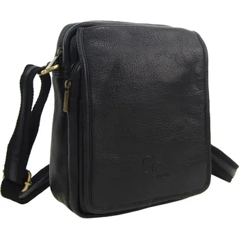 Pánská aktovka GROSSO Kožená pánská crossbody taška 18,5x22x8 cm černá