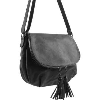 Kabelka Crossbody dámská měkká kabelka tmavě šedá