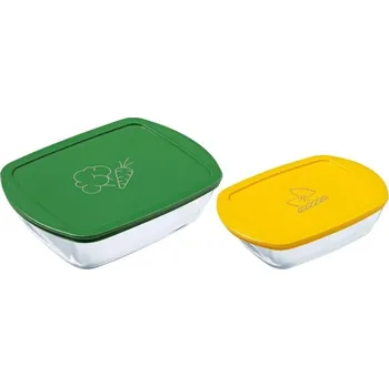 Dóza na potraviny SADA 2x Skleněná dóza na potraviny PYREX 1,2/2,5 l