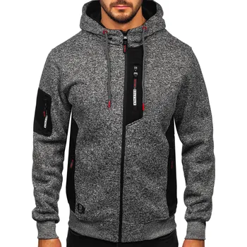 Pánské oblečení Antracitová pánská mikino-bunda s kapucí Bolf TC1211 - L