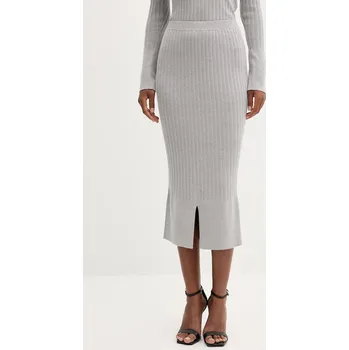 Dámská sukně Sukně Twinset šedá barva, midi, 252LI3CBB 09M, vel. L