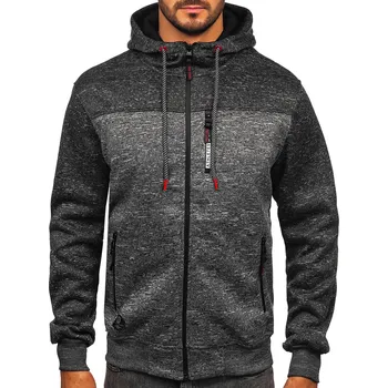 Pánská mikina Antracitová pánská zateplená mikina s kapucí Bolf TC1308 - 2XL