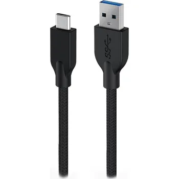 Datový kabel GENIUS nabíjecí kabel ACC-A2CC-3A, 100cm, USB-A na USB-C, 3A, QC3.0, opletený, černý