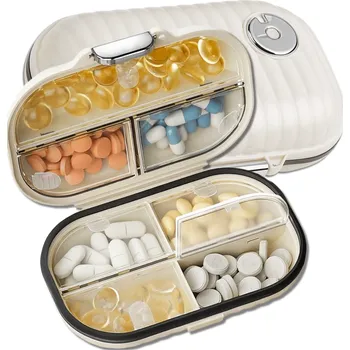 Lékárnička Camerazar Krabička, pouzdro, organizér na léky, 7 dní, krémový, elegantní