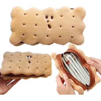 Penál Camerazar Školní penál s plyšovou sušenkou a kosmetickou taštičkou