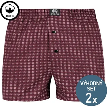 Sada pánského spodního prádla EVONA Pánské trenky MICHAL vínové - 2 kusy 3XL