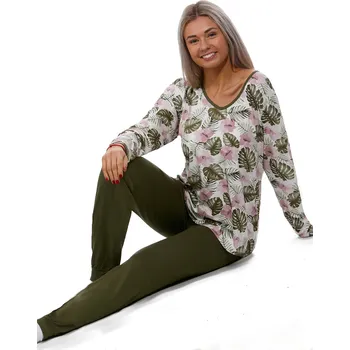 Dámské noční prádlo Luxusní pyžamo Mila - Cornette 1E8304 zelená m