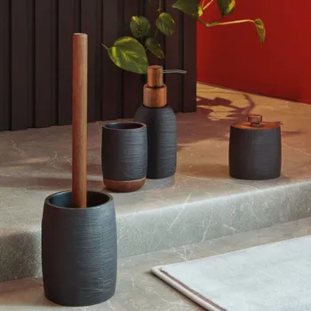 Držák na kartáček Koupelnový hrnek černý matný KLEINE WOLKE Harper