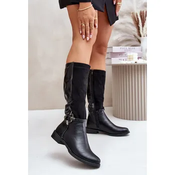 Dámské kozačky Zateplené kozačky ASA62-112 černé - Jezzi 36