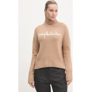 Dámský svetr Svetr Rossignol x JCC dámský, hnědá barva, s pologolfem, RLNWO08 82X, vel. L