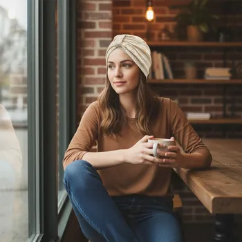 Ebbie Turban-twist madeira - LATTE Velikost: 57