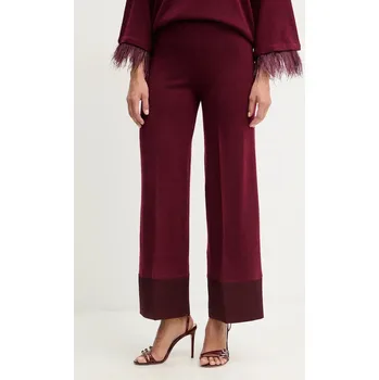 Dámské kalhoty Kalhoty s příměsí vlny Twinset 252LL3FBB burgundské 83X, vel. XS