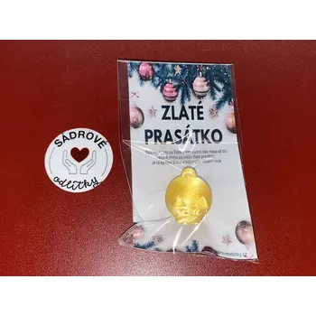 HandMade by VeJa Dárkové karta - zlaté prasátko (Vánoce)