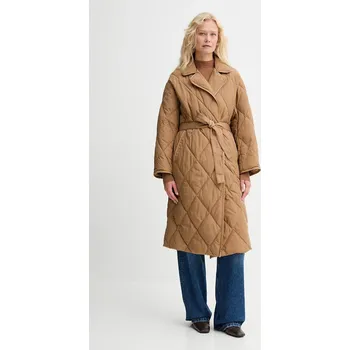 Bunda Twinset hnědá barva, zimní, oversize, 252LI2CBB 82X, vel. L