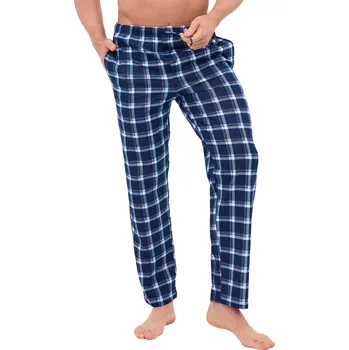 Pánské oblečení Pánské domácí kostkované kalhoty Cornette 691/61 navy velikost XXL