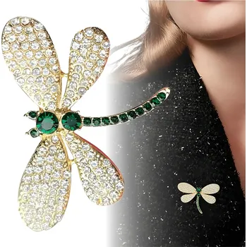 Brož Camerazar Brož vážka se zirkony v sytě zelené barvě elegantní design