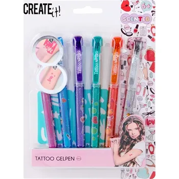 Dětské zboží Tetovací sada s voňavými gelovými pery a šablonami, 6 barev