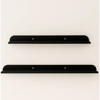 Věšák Asir dekorativní nástěnná police WR082, černá 2ks