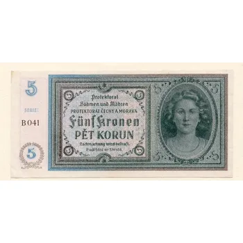 Protektorát Čechy a Morava 5 Korun 1940 S. B 041
