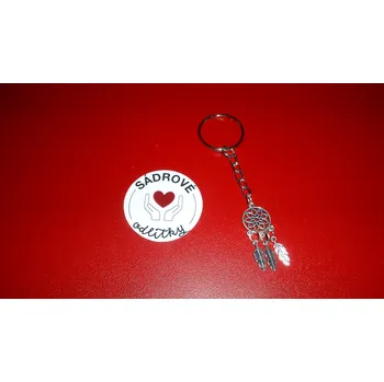 HandMade by VeJa Přívěšek na klíče - lapac #780; snu #778; s per #780;i #769;m s r #780;eti #769;zkem