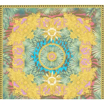 Tapeta A.S. Création | Vliesová tapeta na zeď VERSACE na zeď 38703-1 | 0,70 x 10,05 m | zelená, modrá, zlatá + Zelená, modrá, zlatá vliesová tapeta na stěnu 387031 v rozměru 0,70 x 10,05 m