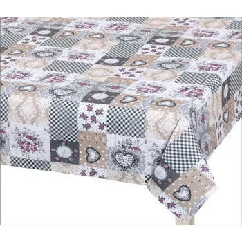 ubrus Ubrus DITA - 120x180 cm patchwork love - šedá