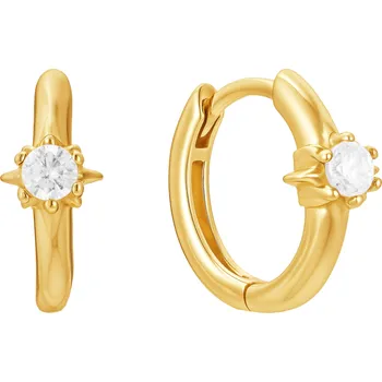 Piercing Atreya Atreya Stříbrné pozlacené kruhové náušnice Solitaire Mini Hoops - Prémiová edice Množství: 1 samostatný kus