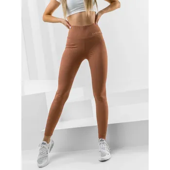 Oblečení a móda Hnědé dámské proužkováné leginy Bolf 10376 - L/XL