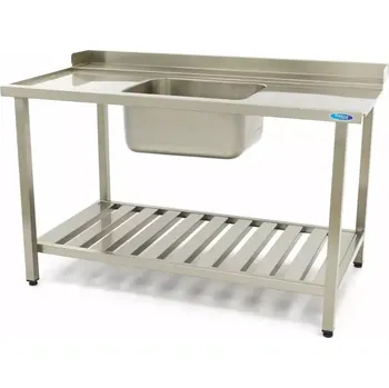 Jídelní stůl Maxima Stůl na mytí nádobí s dřezem a zadní deskou - 160 x 75 cm - levý | 09201035
