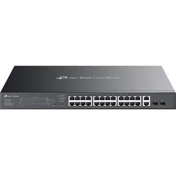 Switch TP-Link ES228GMP, Omada 28-Port Gigabit Easy Managed Switch, 2x GLAN, 24x GLAN PoE+, 2x SFP, 384W PoE budget, 1U