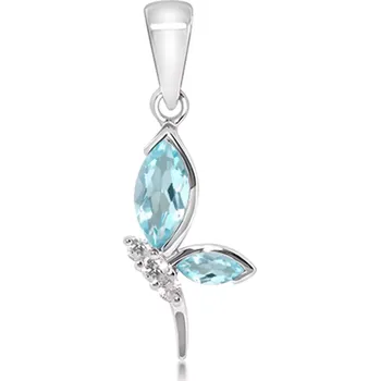 Přívěsek Stare Blue Topaz + White Topaz - stříbrný přívěsek s modrým a bílým topazem