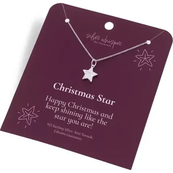 Náhrdelník Stříbrný náhrdelník Hot Diamonds Silver Whisper Christmas Star SWP015
