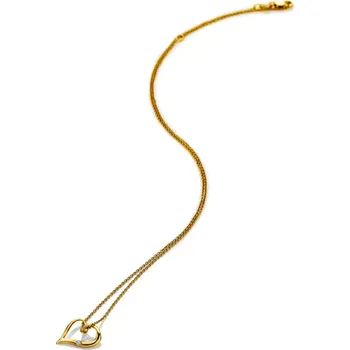 Náhrdelník Pozlacený stříbrný náhrdelník Hot Diamonds X Golden Edit Heart DP1088