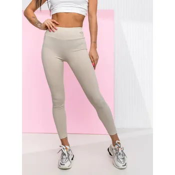 Dámské legíny Ecru dámské proužkováné leginy Bolf W7903 - S/M