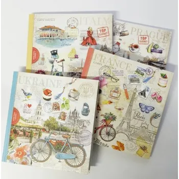 Blok Designová záznamní kniha Fresh, ohebné desky, 165x165mm, 80listů, čtvereček - mix motivů 2