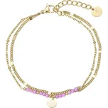 Náramek ocelový s ametystem 43074.3