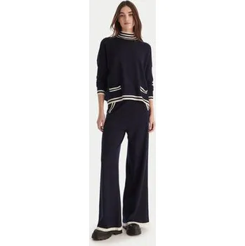 Gaudi Úpletové kalhoty 521BD23001 Tmavomodrá Wide Leg S