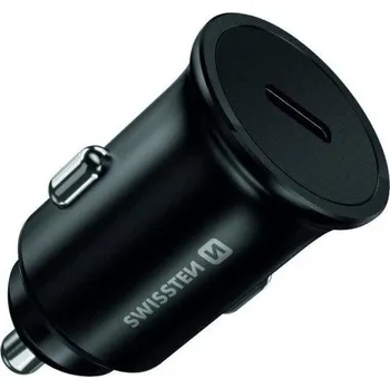 Datový kabel Swissten Cl Autonabíječka USB-C PD3.0 45W kovové tělo černý
