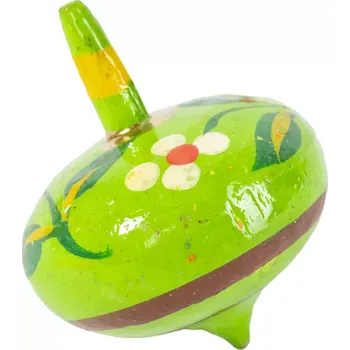 Hlavolam Dřevěná malovaná hračka Káča - zelená 3, Sittar