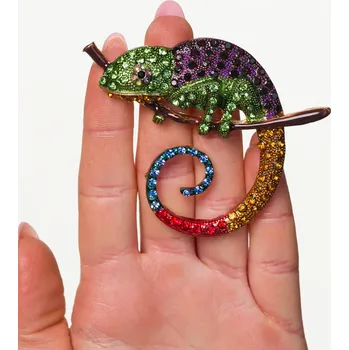 Brož Camerazar Barevná brož chameleon s kubickou zirkonií