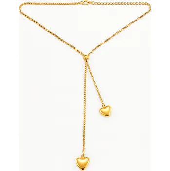 Náhrdelník Zlacený utahovací náhrdelník se srdíčky Hearts - 50