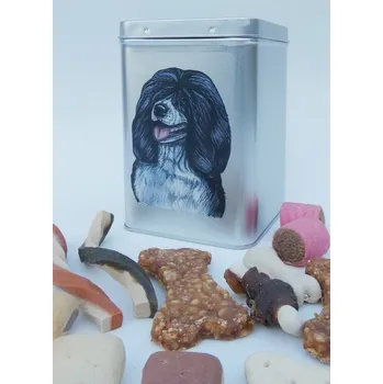 Chovatelství Portugalský vodní pes - plechová dóza s pamlsky pro psy (30 kusů pamlsků)