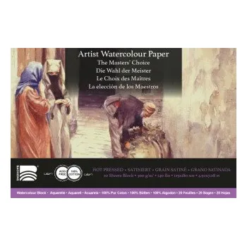 Blok Akvarelový blok Baohong Masters 12,5x18cm hot pressed 300g